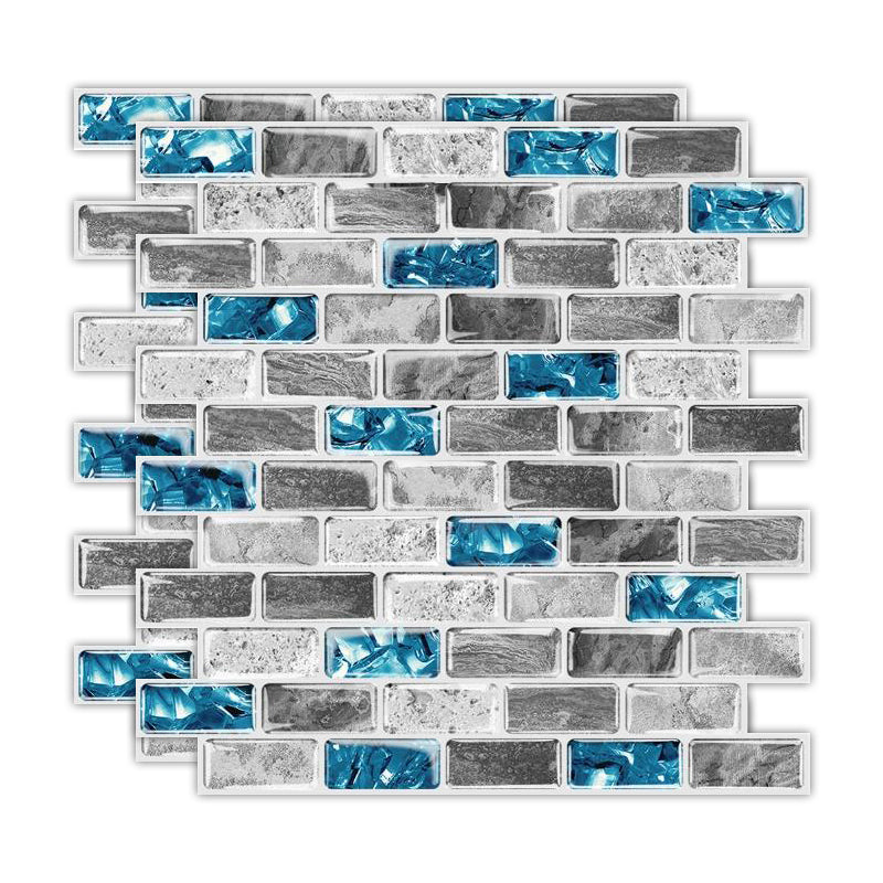 Peel & Stick Subway Tile Stain Resistant Plastic Rectangle Peel and Stick Tile 2 Pack Blue Clearhalo 'Flooring 'Home Improvement' 'home_improvement' 'home_improvement_peel_stick_blacksplash' 'Peel & Stick Backsplash Tile' 'peel_stick_blacksplash' 'Walls & Ceilings' Walls and Ceiling' 6714938