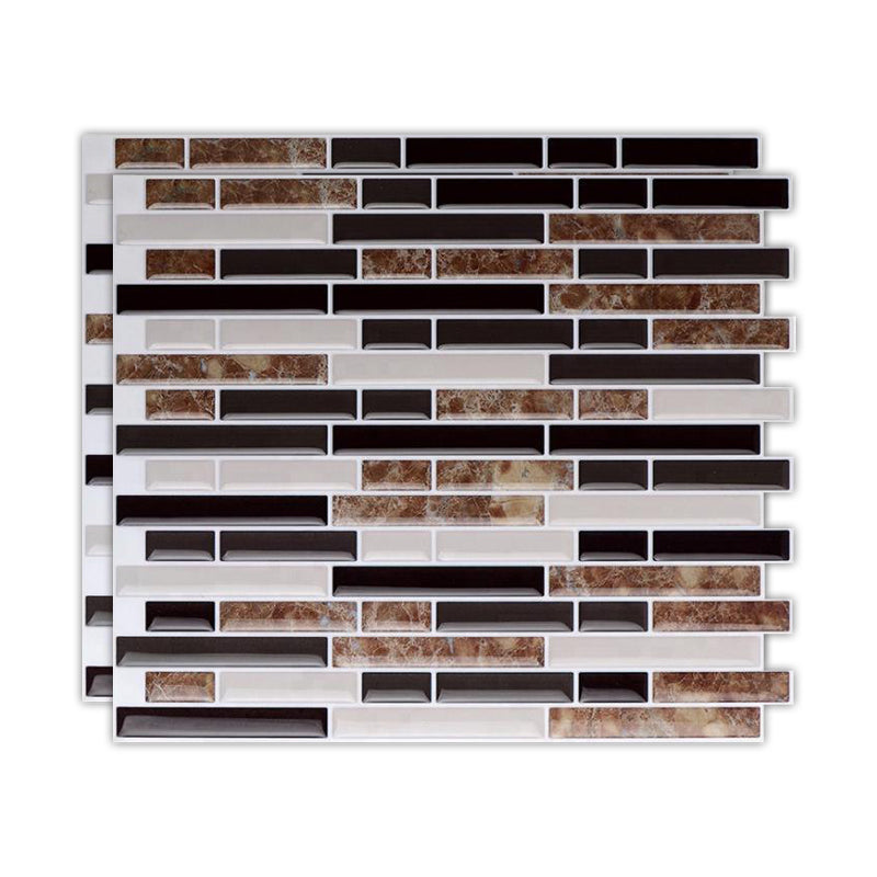 Peel & Stick Subway Tile Stain Resistant Plastic Rectangle Peel and Stick Tile 2 Pack Brown Clearhalo 'Flooring 'Home Improvement' 'home_improvement' 'home_improvement_peel_stick_blacksplash' 'Peel & Stick Backsplash Tile' 'peel_stick_blacksplash' 'Walls & Ceilings' Walls and Ceiling' 6714947