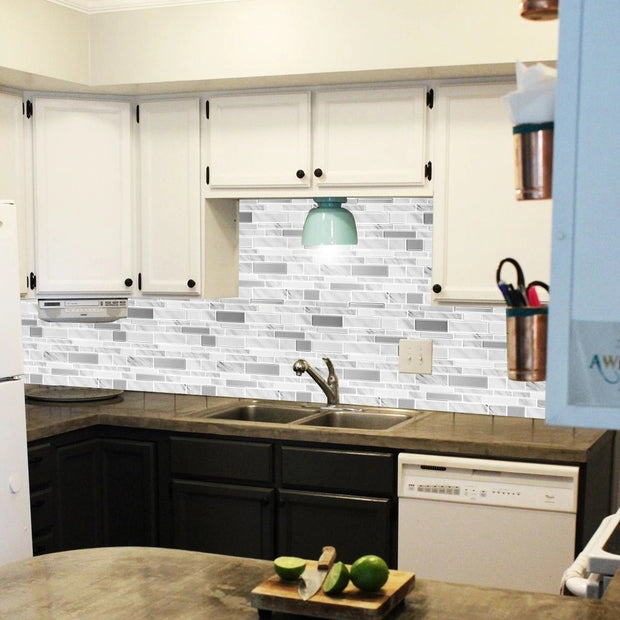 Peel & Stick Subway Tile Stain Resistant Plastic Rectangle Peel and Stick Tile 2 Pack Clearhalo 'Flooring 'Home Improvement' 'home_improvement' 'home_improvement_peel_stick_blacksplash' 'Peel & Stick Backsplash Tile' 'peel_stick_blacksplash' 'Walls & Ceilings' Walls and Ceiling' 6714950