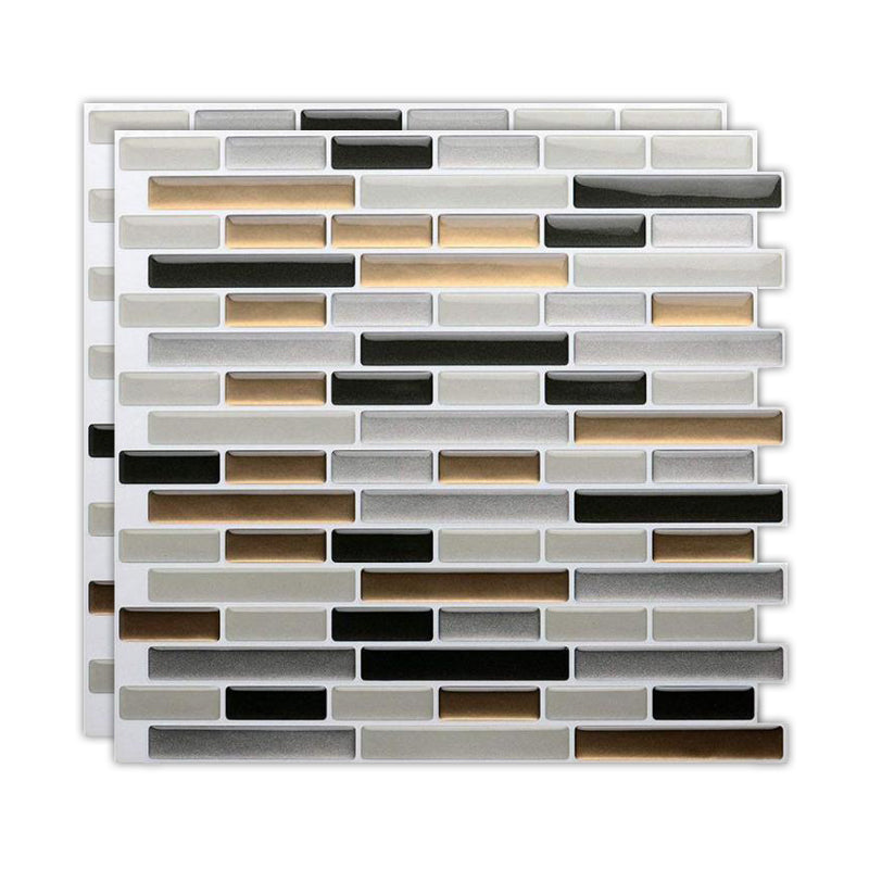 Peel & Stick Subway Tile Stain Resistant Plastic Rectangle Peel and Stick Tile 2 Pack Black Clearhalo 'Flooring 'Home Improvement' 'home_improvement' 'home_improvement_peel_stick_blacksplash' 'Peel & Stick Backsplash Tile' 'peel_stick_blacksplash' 'Walls & Ceilings' Walls and Ceiling' 6714951