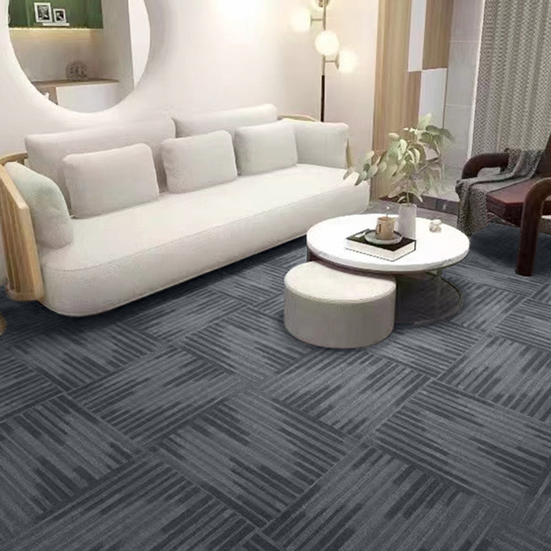 Carpet Tiles Fade Resistant Non-Skid Interlocking Non-Skid Carpet Tiles Dark Gray 1'8" x 1'8" Clearhalo 'Carpet Tiles & Carpet Squares' 'carpet_tiles_carpet_squares' 'Flooring 'Home Improvement' 'home_improvement' 'home_improvement_carpet_tiles_carpet_squares' Walls and Ceiling' 6715110