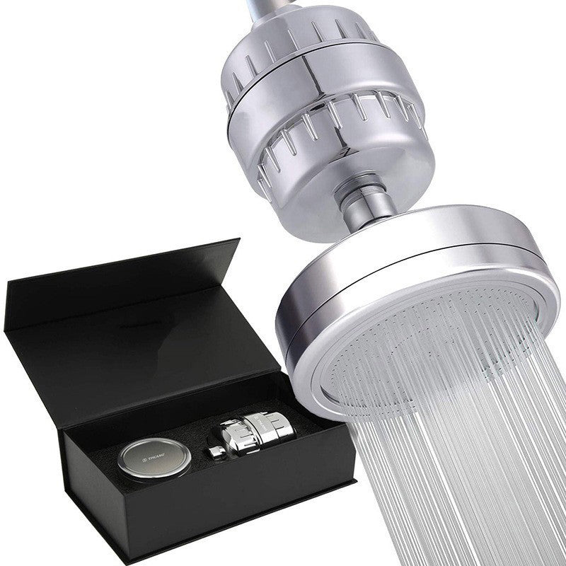 Contemporary Fixed Shower Head in Silver with Katalyst Wall-Mount Showerhead Clearhalo 'Bathroom Remodel & Bathroom Fixtures' 'Home Improvement' 'home_improvement' 'home_improvement_shower_heads' 'Shower Heads' 'shower_heads' 'Showers & Bathtubs Plumbing' 'Showers & Bathtubs' 6715290