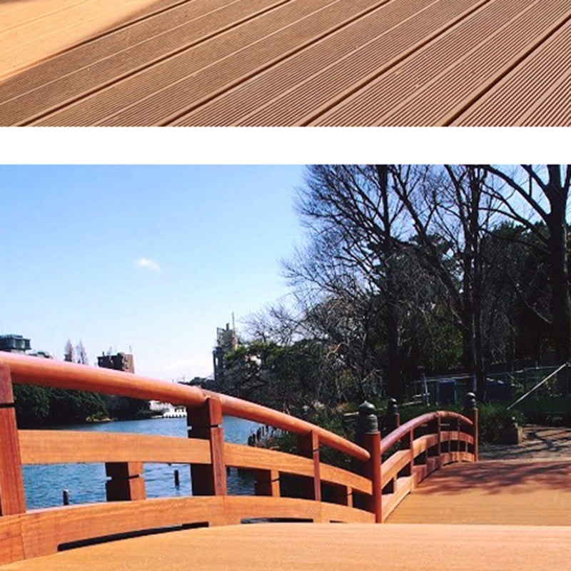 Outdoor Flooring Wooden Striped Pattern Waterproof Floor Board - Clearhalo