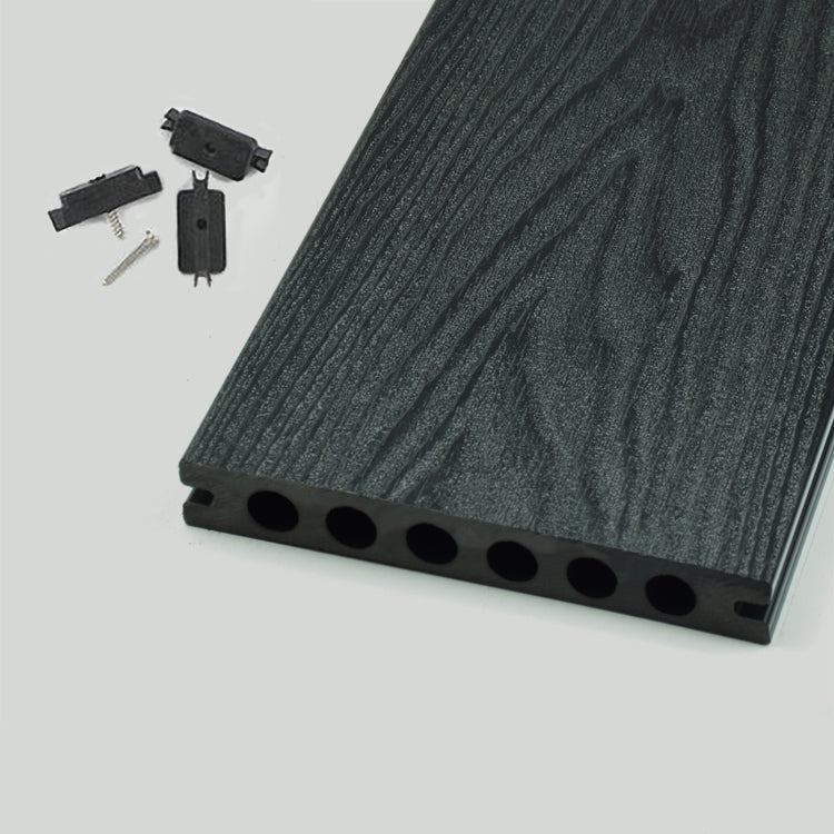 Outdoor Deck Plank Waterproof Slip Resistant Embossed Snapping Floor Board Black Clearhalo 'Home Improvement' 'home_improvement' 'home_improvement_outdoor_deck_tiles_planks' 'Outdoor Deck Tiles & Planks' 'Outdoor Flooring & Tile' 'Outdoor Remodel' 'outdoor_deck_tiles_planks' 6716160