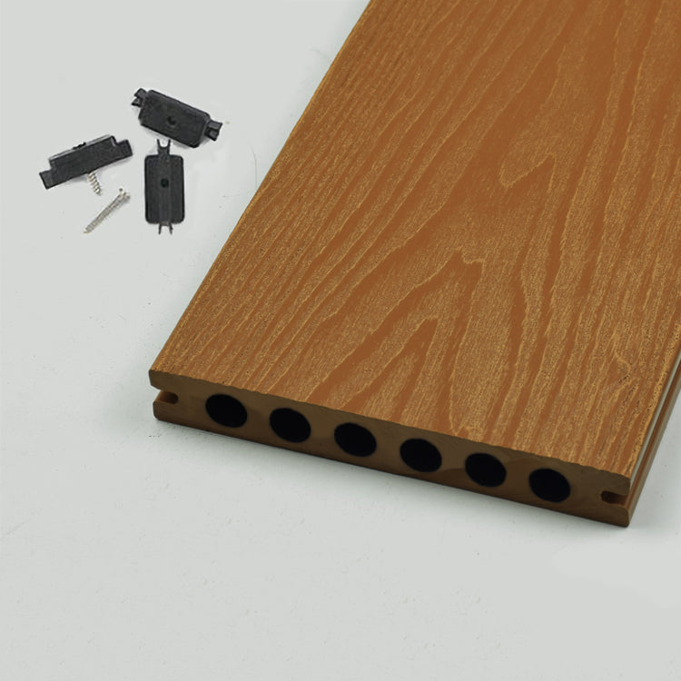 Outdoor Deck Plank Waterproof Slip Resistant Embossed Snapping Floor Board Brown Clearhalo 'Home Improvement' 'home_improvement' 'home_improvement_outdoor_deck_tiles_planks' 'Outdoor Deck Tiles & Planks' 'Outdoor Flooring & Tile' 'Outdoor Remodel' 'outdoor_deck_tiles_planks' 6716172