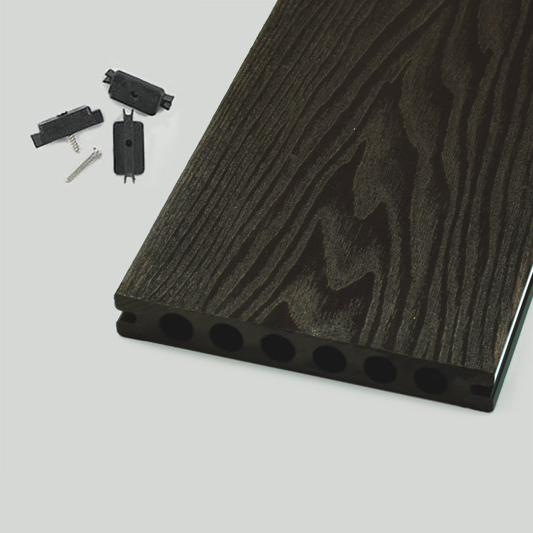 Outdoor Deck Plank Waterproof Slip Resistant Embossed Snapping Floor Board Coffee Clearhalo 'Home Improvement' 'home_improvement' 'home_improvement_outdoor_deck_tiles_planks' 'Outdoor Deck Tiles & Planks' 'Outdoor Flooring & Tile' 'Outdoor Remodel' 'outdoor_deck_tiles_planks' 6716173