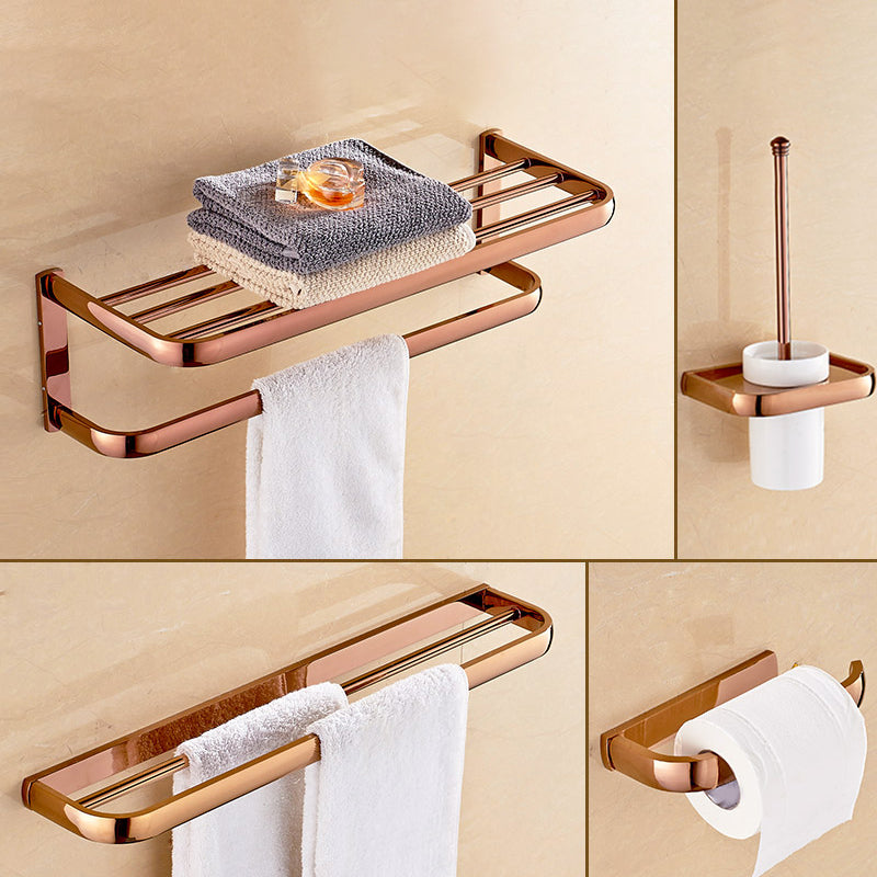 Traditional Bathroom Accessories Hardware Set Bath Shelf Bathroom Set 4-Piece Set (Double Rods) Clearhalo 'Bathroom Hardware Sets' 'Bathroom Hardware' 'Bathroom Remodel & Bathroom Fixtures' 'bathroom_hardware_sets' 'Home Improvement' 'home_improvement' 'home_improvement_bathroom_hardware_sets' 6717691