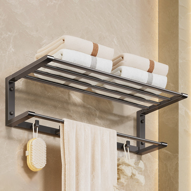 Modern Bathroom Accessory Kit Grey Towel Bar Bath Shelf Bathroom Hardware Towel Rack (24"L) Clearhalo 'Bathroom Hardware Sets' 'Bathroom Hardware' 'Bathroom Remodel & Bathroom Fixtures' 'bathroom_hardware_sets' 'Home Improvement' 'home_improvement' 'home_improvement_bathroom_hardware_sets' 6717874