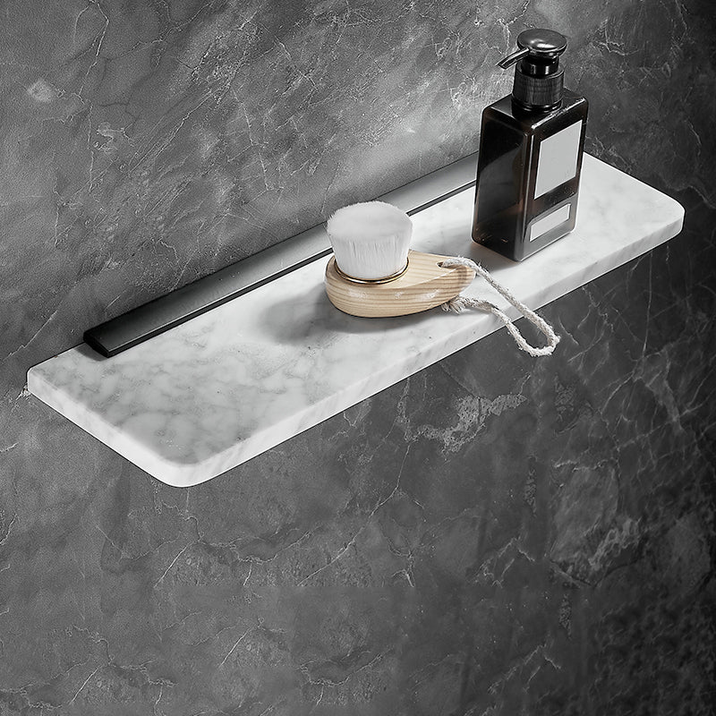 Metal & Marble Bathroom Hardware Set as Individual or as a Set in Black Bath Shelf (20"L ) Clearhalo 'Bathroom Hardware Sets' 'Bathroom Hardware' 'Bathroom Remodel & Bathroom Fixtures' 'bathroom_hardware_sets' 'Home Improvement' 'home_improvement' 'home_improvement_bathroom_hardware_sets' 6717987
