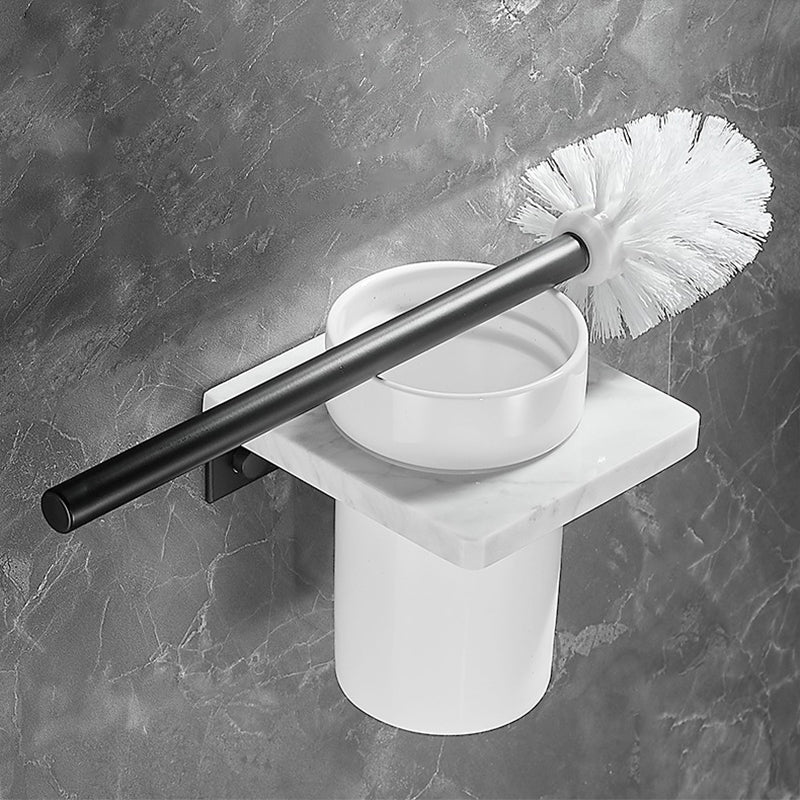 Metal & Marble Bathroom Hardware Set as Individual or as a Set in Black Toilet Brush Clearhalo 'Bathroom Hardware Sets' 'Bathroom Hardware' 'Bathroom Remodel & Bathroom Fixtures' 'bathroom_hardware_sets' 'Home Improvement' 'home_improvement' 'home_improvement_bathroom_hardware_sets' 6718007