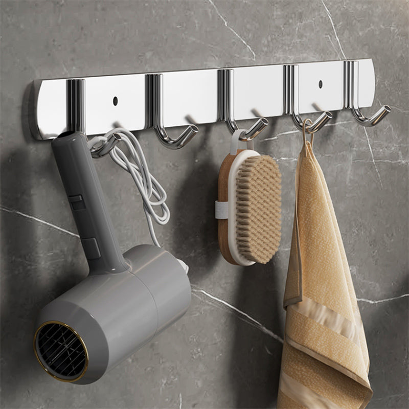 Modern Polished Chrome Bathroom Accessory Set in Stainless Steel Clearhalo 'Bathroom Hardware Sets' 'Bathroom Hardware' 'Bathroom Remodel & Bathroom Fixtures' 'bathroom_hardware_sets' 'Home Improvement' 'home_improvement' 'home_improvement_bathroom_hardware_sets' 6718039