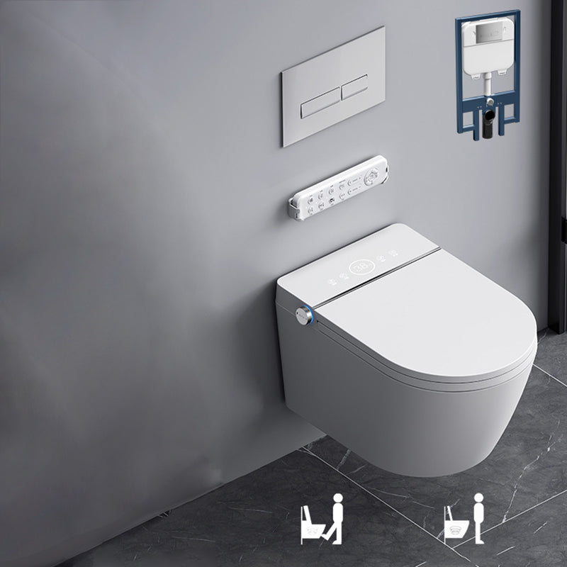 Antimicrobial Smart Wall Mounted Bidet Temperature Control Toilet Manual Flip Clearhalo 'Bathroom Remodel & Bathroom Fixtures' 'Bidets' 'Home Improvement' 'home_improvement' 'home_improvement_bidets' 'Toilets & Bidets' 6718077