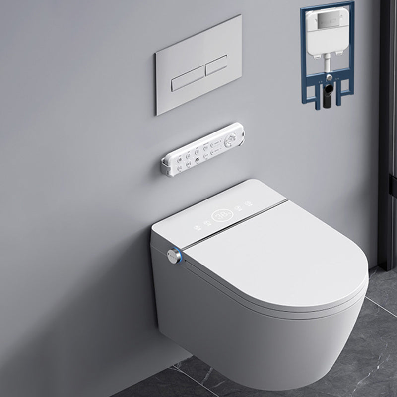 Antimicrobial Smart Wall Mounted Bidet Temperature Control Toilet Automatic Lid Clearhalo 'Bathroom Remodel & Bathroom Fixtures' 'Bidets' 'Home Improvement' 'home_improvement' 'home_improvement_bidets' 'Toilets & Bidets' 6718078