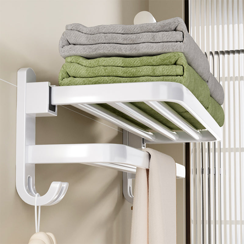 Contemporary Bathroom Hardware Set in White with Bath Shelf/Towel Bar/Paper Holder Clearhalo 'Bathroom Hardware Sets' 'Bathroom Hardware' 'Bathroom Remodel & Bathroom Fixtures' 'bathroom_hardware_sets' 'Home Improvement' 'home_improvement' 'home_improvement_bathroom_hardware_sets' 6718080