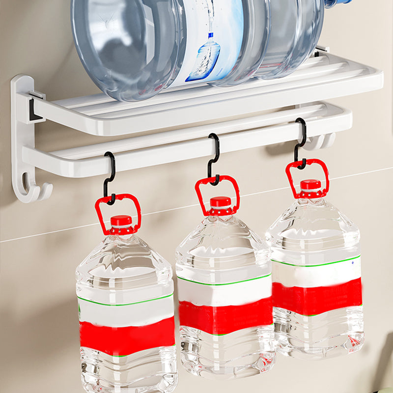 Contemporary Bathroom Hardware Set in White with Bath Shelf/Towel Bar/Paper Holder Clearhalo 'Bathroom Hardware Sets' 'Bathroom Hardware' 'Bathroom Remodel & Bathroom Fixtures' 'bathroom_hardware_sets' 'Home Improvement' 'home_improvement' 'home_improvement_bathroom_hardware_sets' 6718082