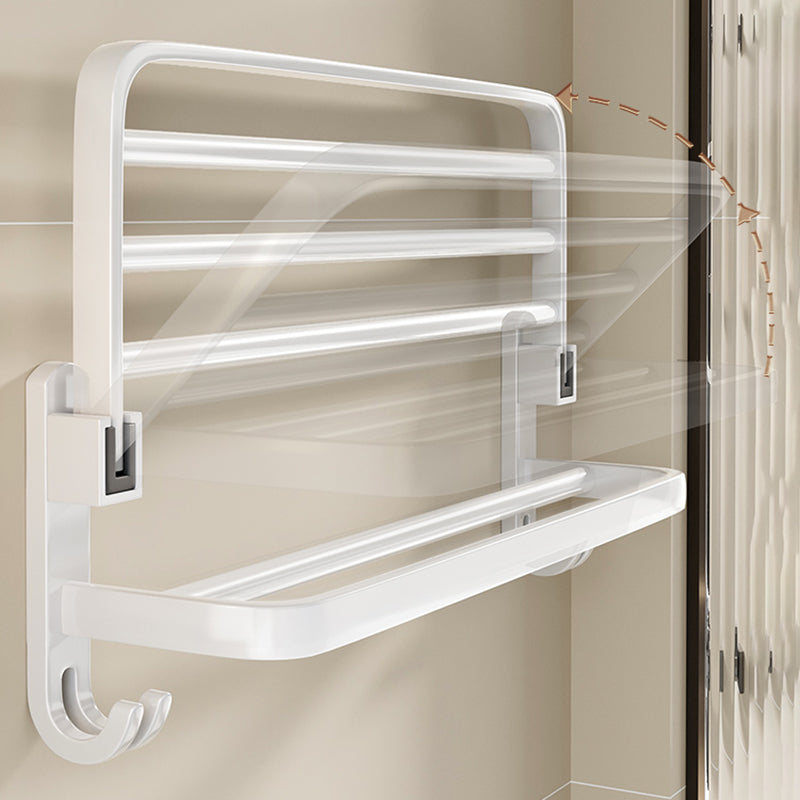 Contemporary Bathroom Hardware Set in White with Bath Shelf/Towel Bar/Paper Holder Clearhalo 'Bathroom Hardware Sets' 'Bathroom Hardware' 'Bathroom Remodel & Bathroom Fixtures' 'bathroom_hardware_sets' 'Home Improvement' 'home_improvement' 'home_improvement_bathroom_hardware_sets' 6718091