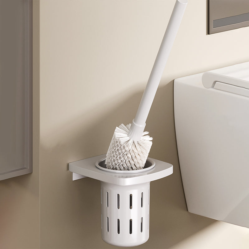 Contemporary Bathroom Hardware Set in White with Bath Shelf/Towel Bar/Paper Holder Toilet Brush Clearhalo 'Bathroom Hardware Sets' 'Bathroom Hardware' 'Bathroom Remodel & Bathroom Fixtures' 'bathroom_hardware_sets' 'Home Improvement' 'home_improvement' 'home_improvement_bathroom_hardware_sets' 6718099