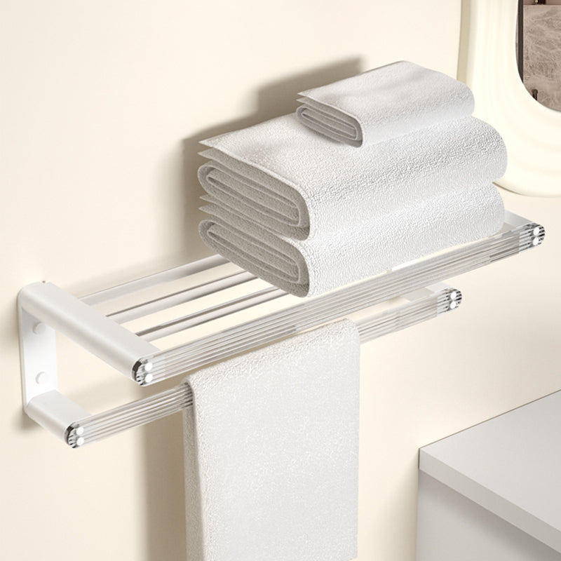 White Metal & Acrylic Bathroom Accessory as Individual or as a Set with Bath Shelf Clearhalo 'Bathroom Hardware Sets' 'Bathroom Hardware' 'Bathroom Remodel & Bathroom Fixtures' 'bathroom_hardware_sets' 'Home Improvement' 'home_improvement' 'home_improvement_bathroom_hardware_sets' 6718193