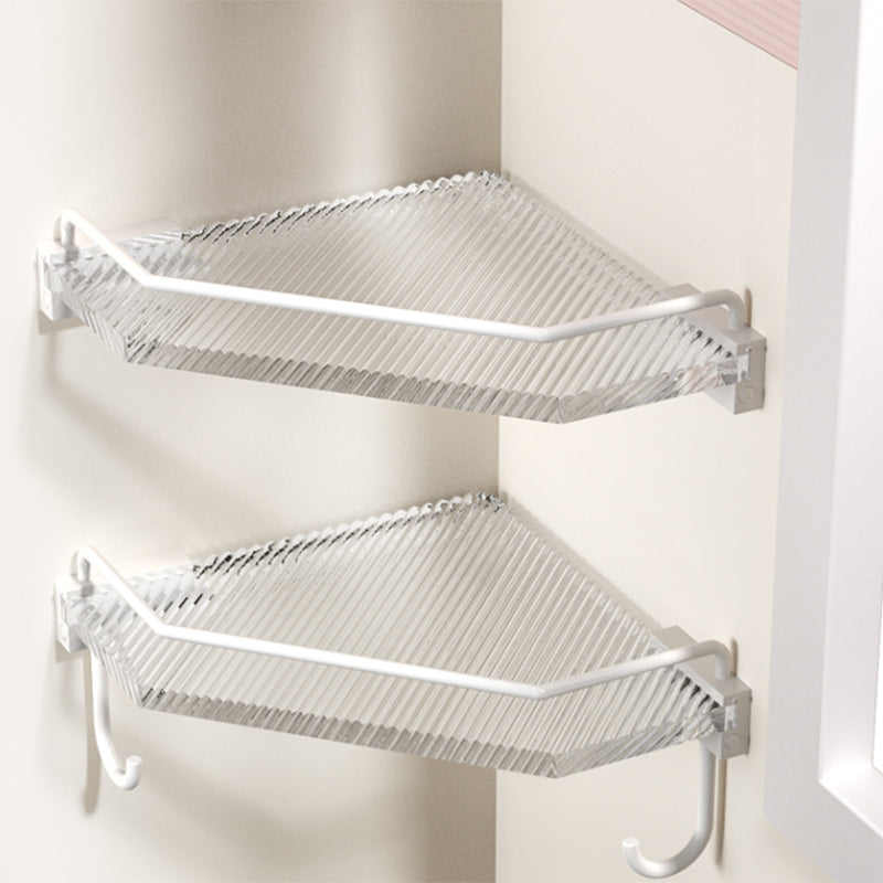 White Metal & Acrylic Bathroom Accessory as Individual or as a Set with Bath Shelf Clearhalo 'Bathroom Hardware Sets' 'Bathroom Hardware' 'Bathroom Remodel & Bathroom Fixtures' 'bathroom_hardware_sets' 'Home Improvement' 'home_improvement' 'home_improvement_bathroom_hardware_sets' 6718207