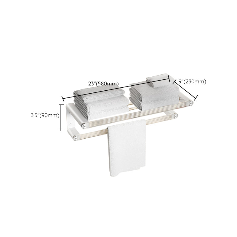 White Metal & Acrylic Bathroom Accessory as Individual or as a Set with Bath Shelf Clearhalo 'Bathroom Hardware Sets' 'Bathroom Hardware' 'Bathroom Remodel & Bathroom Fixtures' 'bathroom_hardware_sets' 'Home Improvement' 'home_improvement' 'home_improvement_bathroom_hardware_sets' 6718228