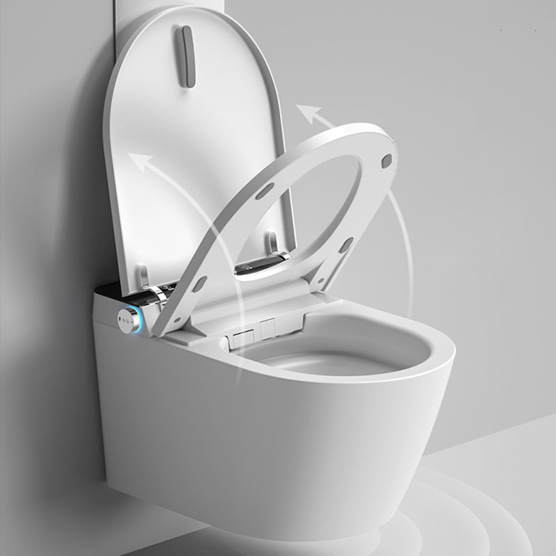 Elongated Wall Mounted Bidet with Heated Seat White 12.20" High Temperature Control Bidet Clearhalo 'Bathroom Remodel & Bathroom Fixtures' 'Bidets' 'Home Improvement' 'home_improvement' 'home_improvement_bidets' 'Toilets & Bidets' 6718234