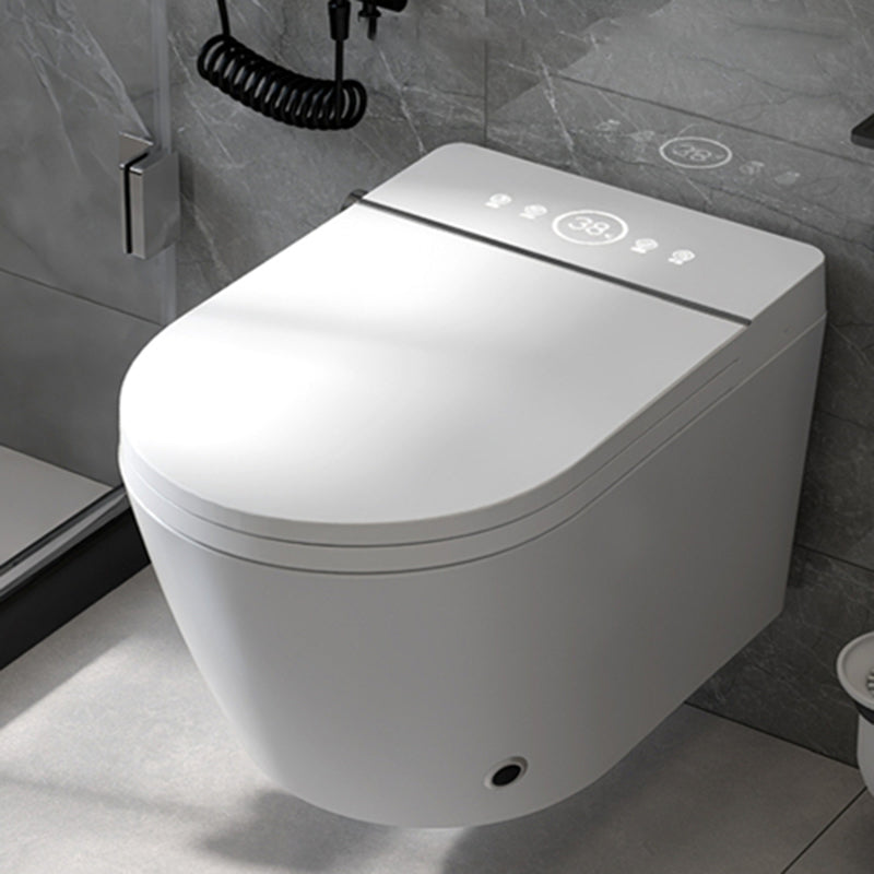 Elongated Wall Mounted Bidet with Heated Seat White 12.20" High Temperature Control Bidet White Clearhalo 'Bathroom Remodel & Bathroom Fixtures' 'Bidets' 'Home Improvement' 'home_improvement' 'home_improvement_bidets' 'Toilets & Bidets' 6718235
