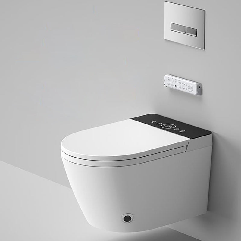 Elongated Wall Mounted Bidet with Heated Seat White 12.20" High Temperature Control Bidet Clearhalo 'Bathroom Remodel & Bathroom Fixtures' 'Bidets' 'Home Improvement' 'home_improvement' 'home_improvement_bidets' 'Toilets & Bidets' 6718237