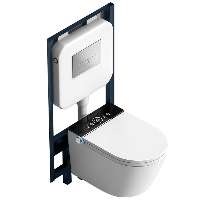 Elongated Wall Mounted Bidet with Heated Seat White 12.20" High Temperature Control Bidet Clearhalo 'Bathroom Remodel & Bathroom Fixtures' 'Bidets' 'Home Improvement' 'home_improvement' 'home_improvement_bidets' 'Toilets & Bidets' 6718238