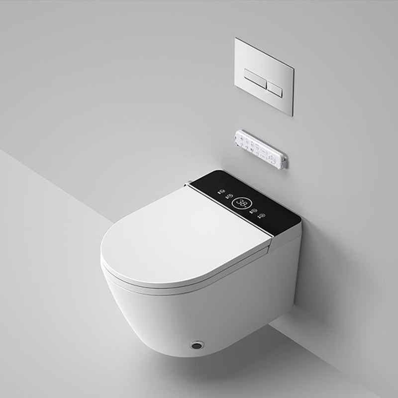 Elongated Wall Mounted Bidet with Heated Seat White 12.20" High Temperature Control Bidet Clearhalo 'Bathroom Remodel & Bathroom Fixtures' 'Bidets' 'Home Improvement' 'home_improvement' 'home_improvement_bidets' 'Toilets & Bidets' 6718243
