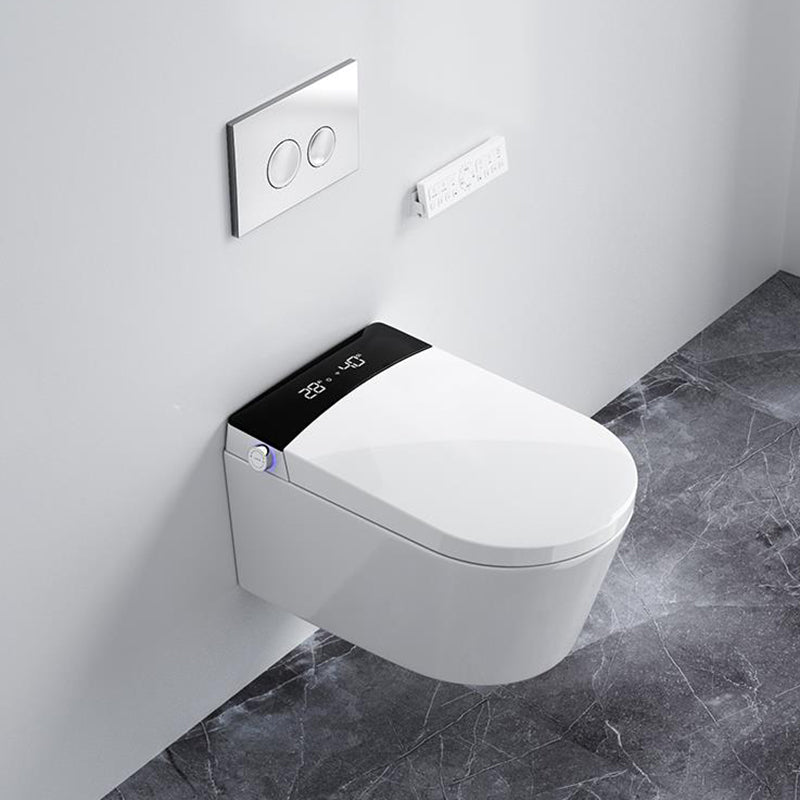 Elongated Wall Mounted Bidet with Heated Seat White 12.20" High Temperature Control Bidet Clearhalo 'Bathroom Remodel & Bathroom Fixtures' 'Bidets' 'Home Improvement' 'home_improvement' 'home_improvement_bidets' 'Toilets & Bidets' 6718245