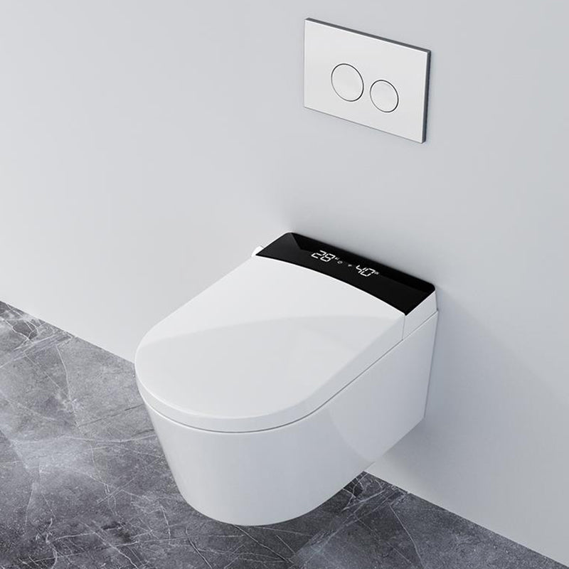 Elongated Wall Mounted Bidet with Heated Seat White 12.20" High Temperature Control Bidet Clearhalo 'Bathroom Remodel & Bathroom Fixtures' 'Bidets' 'Home Improvement' 'home_improvement' 'home_improvement_bidets' 'Toilets & Bidets' 6718247
