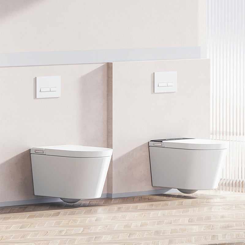 Contemporary Elongated Wall Hung Toilet Set with Heated Seat Clearhalo 'Bathroom Remodel & Bathroom Fixtures' 'Bidets' 'Home Improvement' 'home_improvement' 'home_improvement_bidets' 'Toilets & Bidets' 6718265