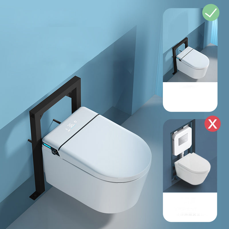 Temperature Control Wall Hung Toilet Ceramic Foot Sensor Bidet Clearhalo 'Bathroom Remodel & Bathroom Fixtures' 'Bidets' 'Home Improvement' 'home_improvement' 'home_improvement_bidets' 'Toilets & Bidets' 6718319