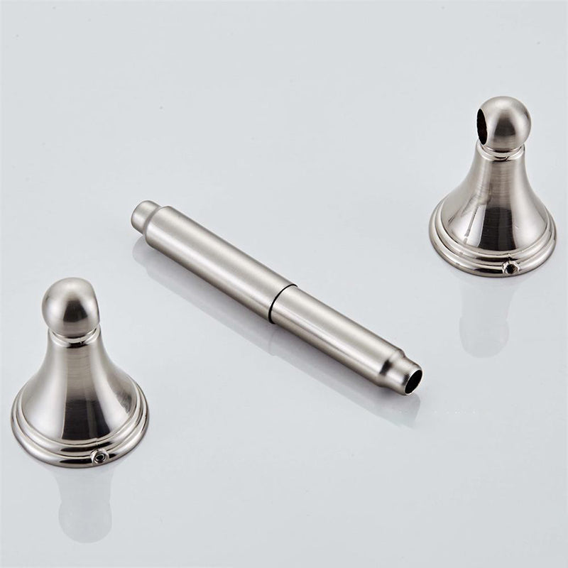 4- Piece Bathroom Accessory Set with Towel Bar& Ring /Robe Hooks/Paper Holder Clearhalo 'Bathroom Hardware Sets' 'Bathroom Hardware' 'Bathroom Remodel & Bathroom Fixtures' 'bathroom_hardware_sets' 'Home Improvement' 'home_improvement' 'home_improvement_bathroom_hardware_sets' 6718444