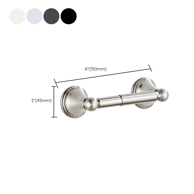4- Piece Bathroom Accessory Set with Towel Bar& Ring /Robe Hooks/Paper Holder Clearhalo 'Bathroom Hardware Sets' 'Bathroom Hardware' 'Bathroom Remodel & Bathroom Fixtures' 'bathroom_hardware_sets' 'Home Improvement' 'home_improvement' 'home_improvement_bathroom_hardware_sets' 6718447