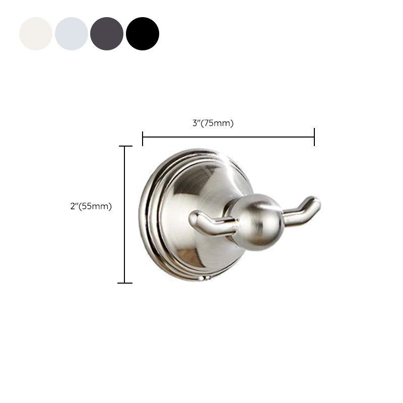 4- Piece Bathroom Accessory Set with Towel Bar& Ring /Robe Hooks/Paper Holder Clearhalo 'Bathroom Hardware Sets' 'Bathroom Hardware' 'Bathroom Remodel & Bathroom Fixtures' 'bathroom_hardware_sets' 'Home Improvement' 'home_improvement' 'home_improvement_bathroom_hardware_sets' 6718449