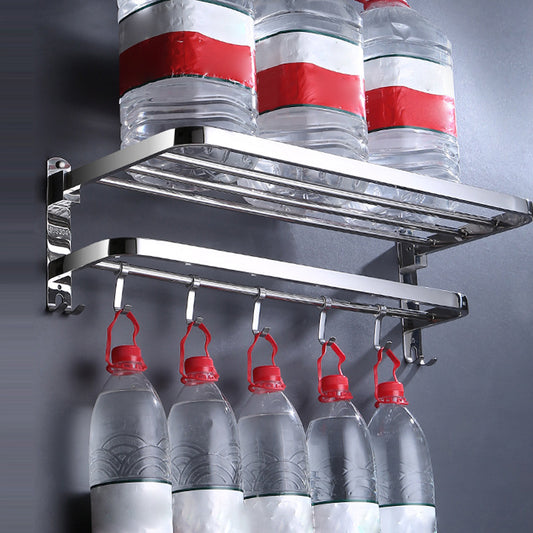 Modern Bathroom Set Stainless Steel Bath Shelf Bathroom Accessory Kit Clearhalo 'Bathroom Hardware Sets' 'Bathroom Hardware' 'Bathroom Remodel & Bathroom Fixtures' 'bathroom_hardware_sets' 'Home Improvement' 'home_improvement' 'home_improvement_bathroom_hardware_sets' 6718464