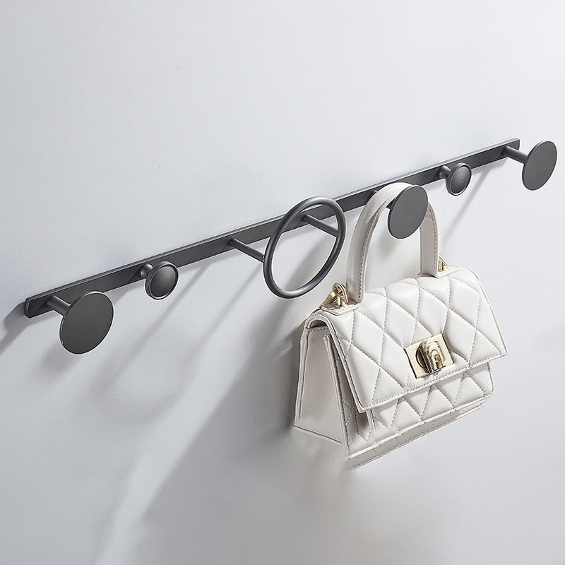 Traditional Gray Brass Bath Hardware Set Towel Bar Bathroom Hardware Set Towel Robe Hook (Row Hooks) Clearhalo 'Bathroom Hardware Sets' 'Bathroom Hardware' 'Bathroom Remodel & Bathroom Fixtures' 'bathroom_hardware_sets' 'Home Improvement' 'home_improvement' 'home_improvement_bathroom_hardware_sets' 6718621