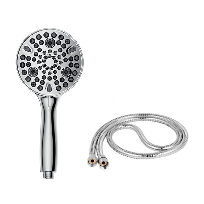 Round Handheld Shower Head Plastic Water Efficient Shower Head Chrome Shower Head with Hose Clearhalo 'Bathroom Remodel & Bathroom Fixtures' 'Home Improvement' 'home_improvement' 'home_improvement_shower_heads' 'Shower Heads' 'shower_heads' 'Showers & Bathtubs Plumbing' 'Showers & Bathtubs' 6719537