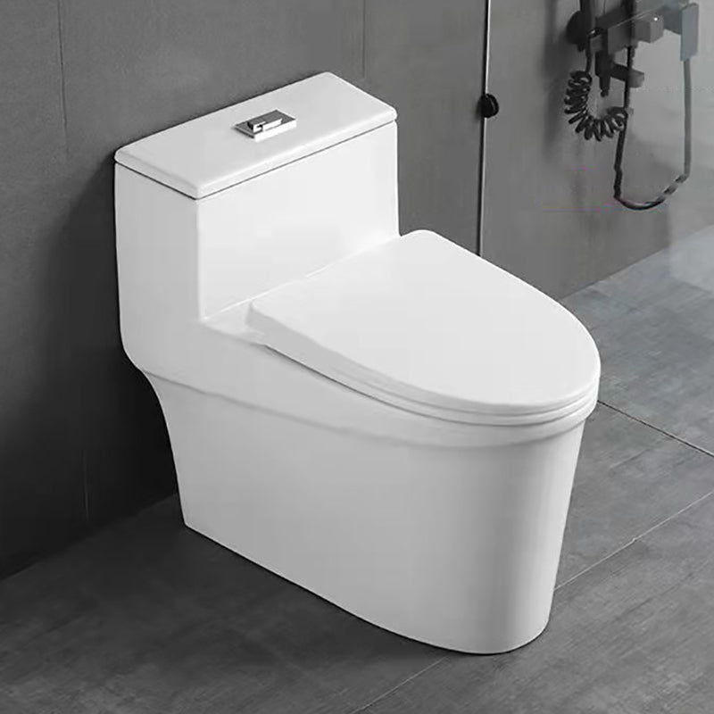 Glossy White Ceramic Toilet Bowl Modern Indoor All-In-One Toilet Clearhalo 'Bathroom Remodel & Bathroom Fixtures' 'Home Improvement' 'home_improvement' 'home_improvement_toilets' 'Toilets & Bidets' 'Toilets' 6719627