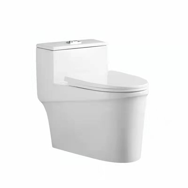 Glossy White Ceramic Toilet Bowl Modern Indoor All-In-One Toilet Clearhalo 'Bathroom Remodel & Bathroom Fixtures' 'Home Improvement' 'home_improvement' 'home_improvement_toilets' 'Toilets & Bidets' 'Toilets' 6719628