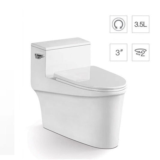 Glossy White Ceramic Toilet Bowl Modern Indoor All-In-One Toilet Clearhalo 'Bathroom Remodel & Bathroom Fixtures' 'Home Improvement' 'home_improvement' 'home_improvement_toilets' 'Toilets & Bidets' 'Toilets' 6719634