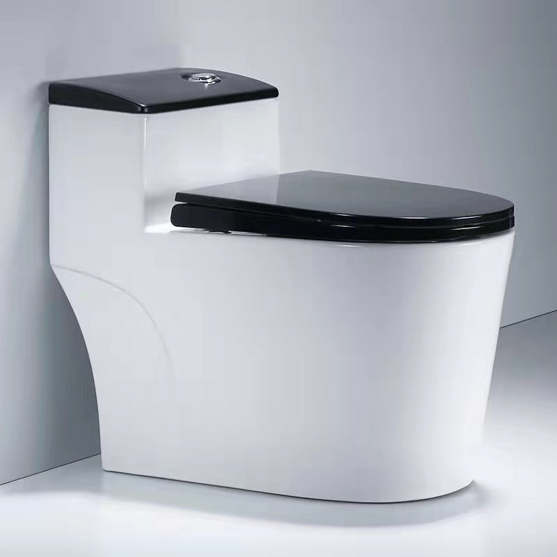 Indoor Ceramic Floor Mounted Toilet Modern All-In-One Toilet Bowl Black Clearhalo 'Bathroom Remodel & Bathroom Fixtures' 'Home Improvement' 'home_improvement' 'home_improvement_toilets' 'Toilets & Bidets' 'Toilets' 6719640