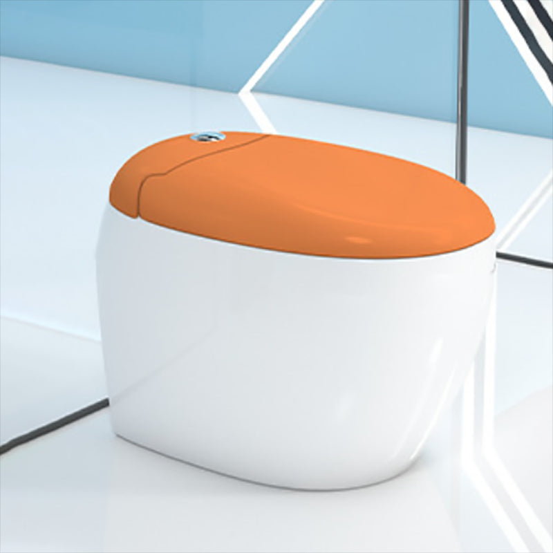 Modern Polished Finish Ceramic Toilet Indoor All-In-One Toilet Bowl Orange Clearhalo 'Bathroom Remodel & Bathroom Fixtures' 'Home Improvement' 'home_improvement' 'home_improvement_toilets' 'Toilets & Bidets' 'Toilets' 6719659