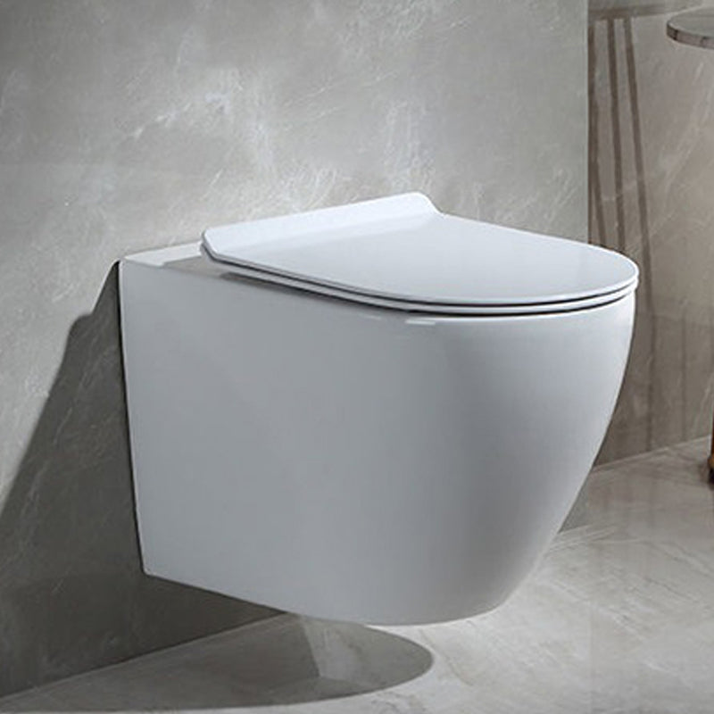 Modern Wall Mount Toilet Bowl 1-Piece Urine Toilet with Slow Close Seat for Washroom Clearhalo 'Bathroom Remodel & Bathroom Fixtures' 'Home Improvement' 'home_improvement' 'home_improvement_toilets' 'Toilets & Bidets' 'Toilets' 6719697