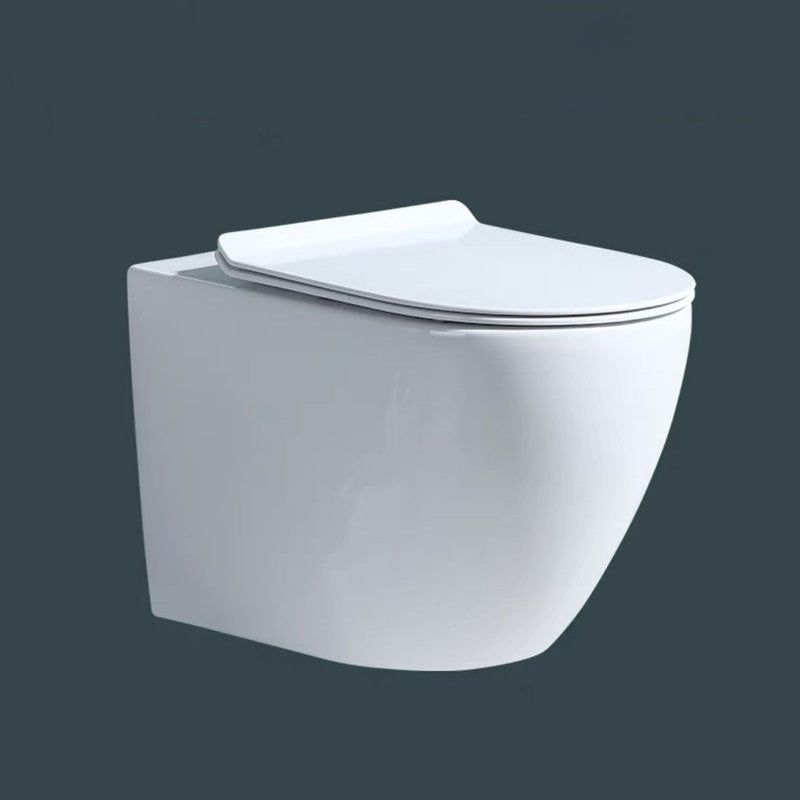 Modern Wall Mount Toilet Bowl 1-Piece Urine Toilet with Slow Close Seat for Washroom 14"L x 21"W x 14"H Toilet Only Clearhalo 'Bathroom Remodel & Bathroom Fixtures' 'Home Improvement' 'home_improvement' 'home_improvement_toilets' 'Toilets & Bidets' 'Toilets' 6719699