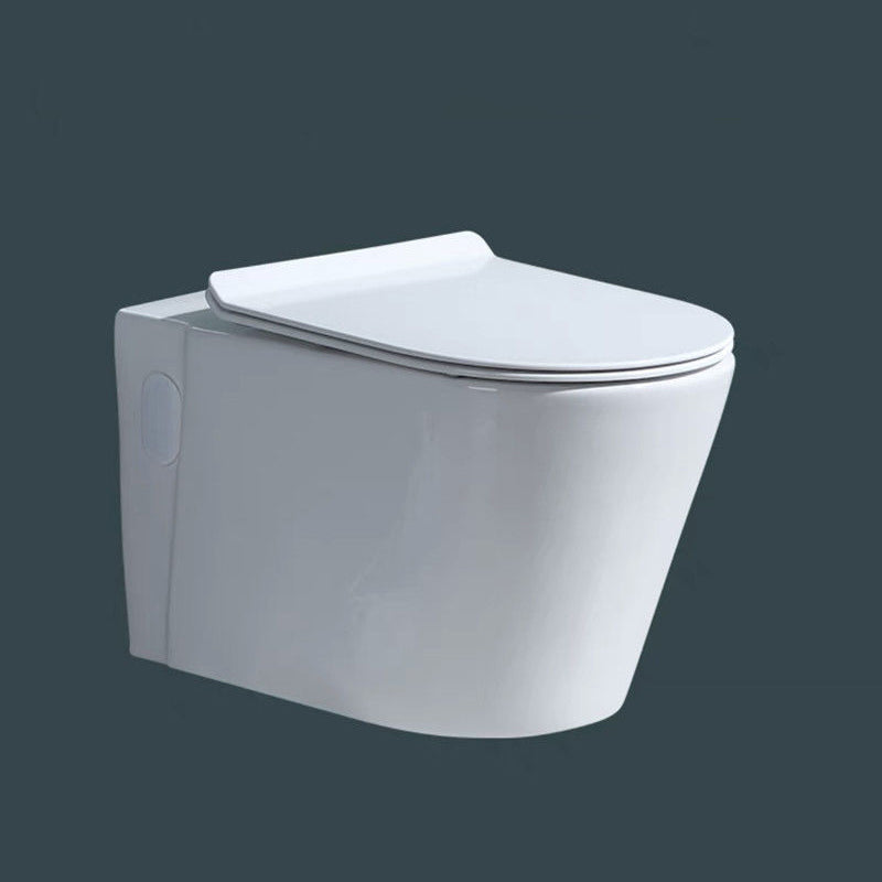 Modern Wall Mount Toilet Bowl 1-Piece Urine Toilet with Slow Close Seat for Washroom 14"L x 22"W x 14"H Toilet Only Clearhalo 'Bathroom Remodel & Bathroom Fixtures' 'Home Improvement' 'home_improvement' 'home_improvement_toilets' 'Toilets & Bidets' 'Toilets' 6719701