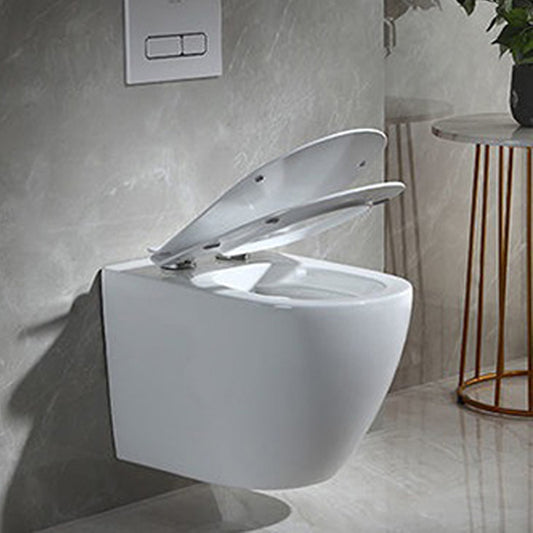 Modern Wall Mount Toilet Bowl 1-Piece Urine Toilet with Slow Close Seat for Washroom Clearhalo 'Bathroom Remodel & Bathroom Fixtures' 'Home Improvement' 'home_improvement' 'home_improvement_toilets' 'Toilets & Bidets' 'Toilets' 6719702