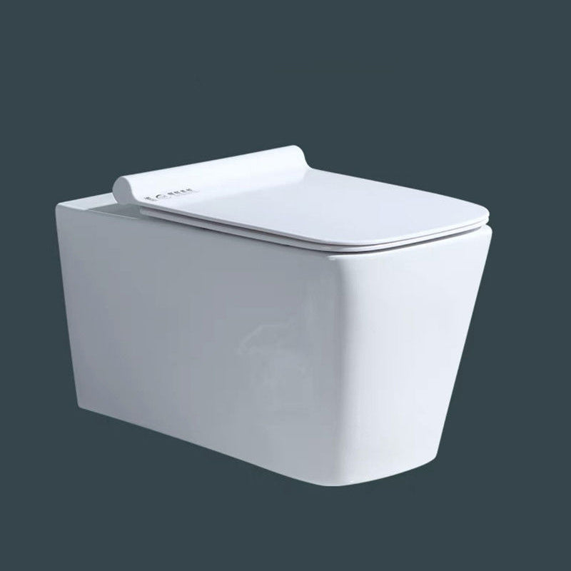 Modern Wall Mount Toilet Bowl 1-Piece Urine Toilet with Slow Close Seat for Washroom 14"L x 23"W x 15"H Toilet Only Clearhalo 'Bathroom Remodel & Bathroom Fixtures' 'Home Improvement' 'home_improvement' 'home_improvement_toilets' 'Toilets & Bidets' 'Toilets' 6719703