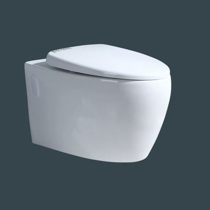 Modern Wall Mount Toilet Bowl 1-Piece Urine Toilet with Slow Close Seat for Washroom 15"L x 23"W x 14"H Toilet Only Clearhalo 'Bathroom Remodel & Bathroom Fixtures' 'Home Improvement' 'home_improvement' 'home_improvement_toilets' 'Toilets & Bidets' 'Toilets' 6719706